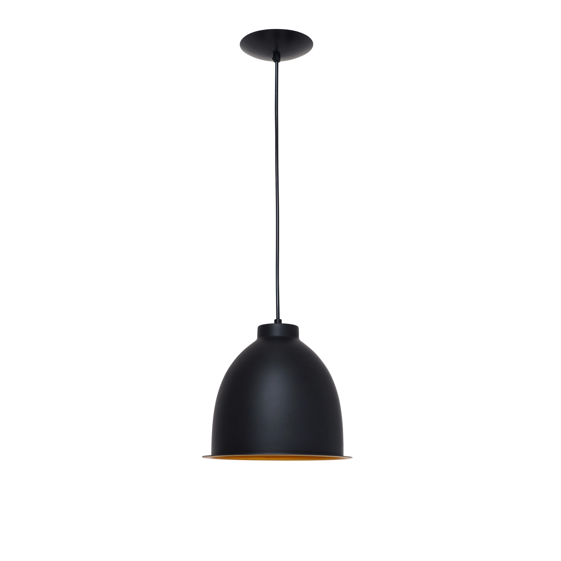Pendente 1 Lâmpada Preto Metal India Auremar