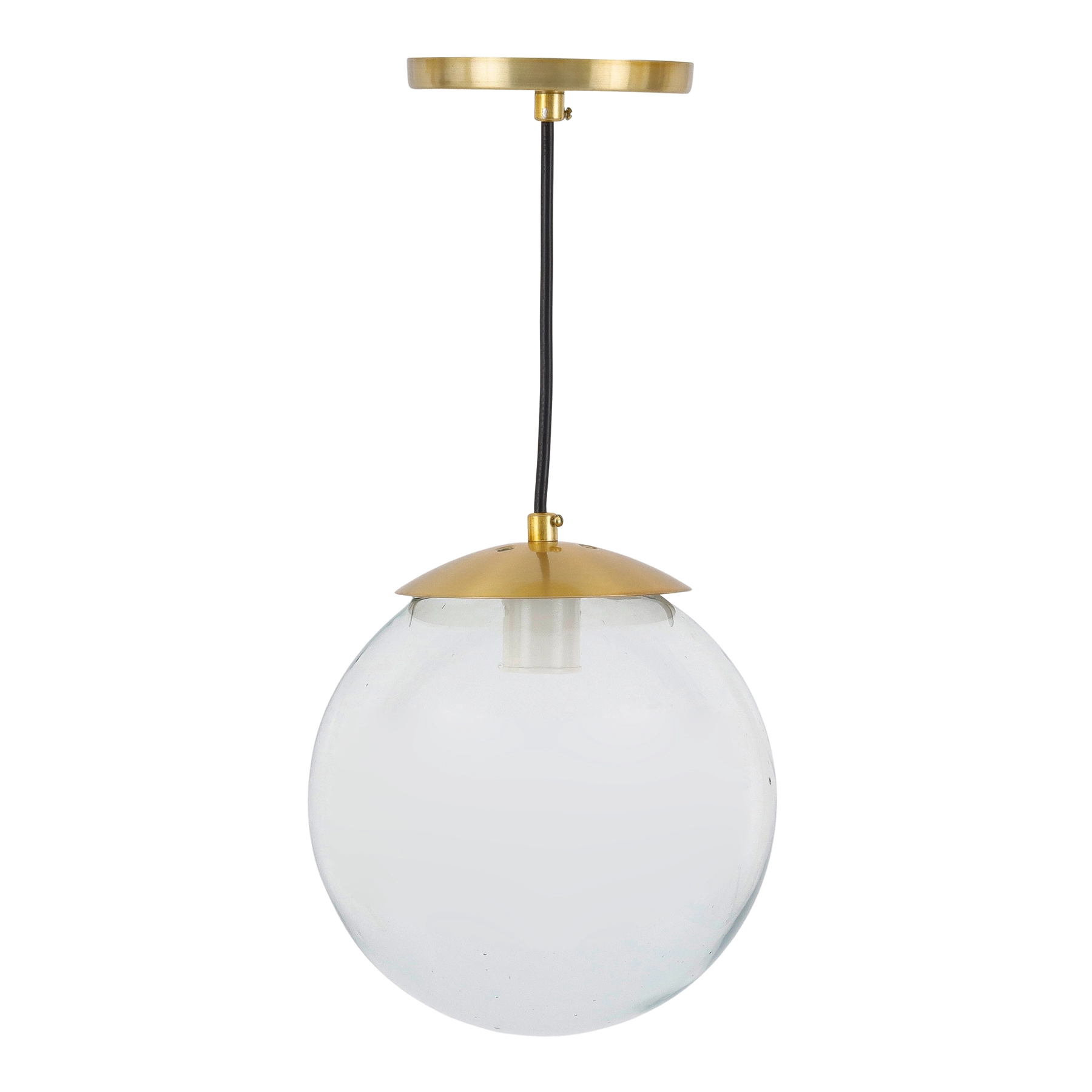 Pendente Globo 1 Lâmpada Metal e Vidro Amarelo e Incolor Moon Clear Auremar
