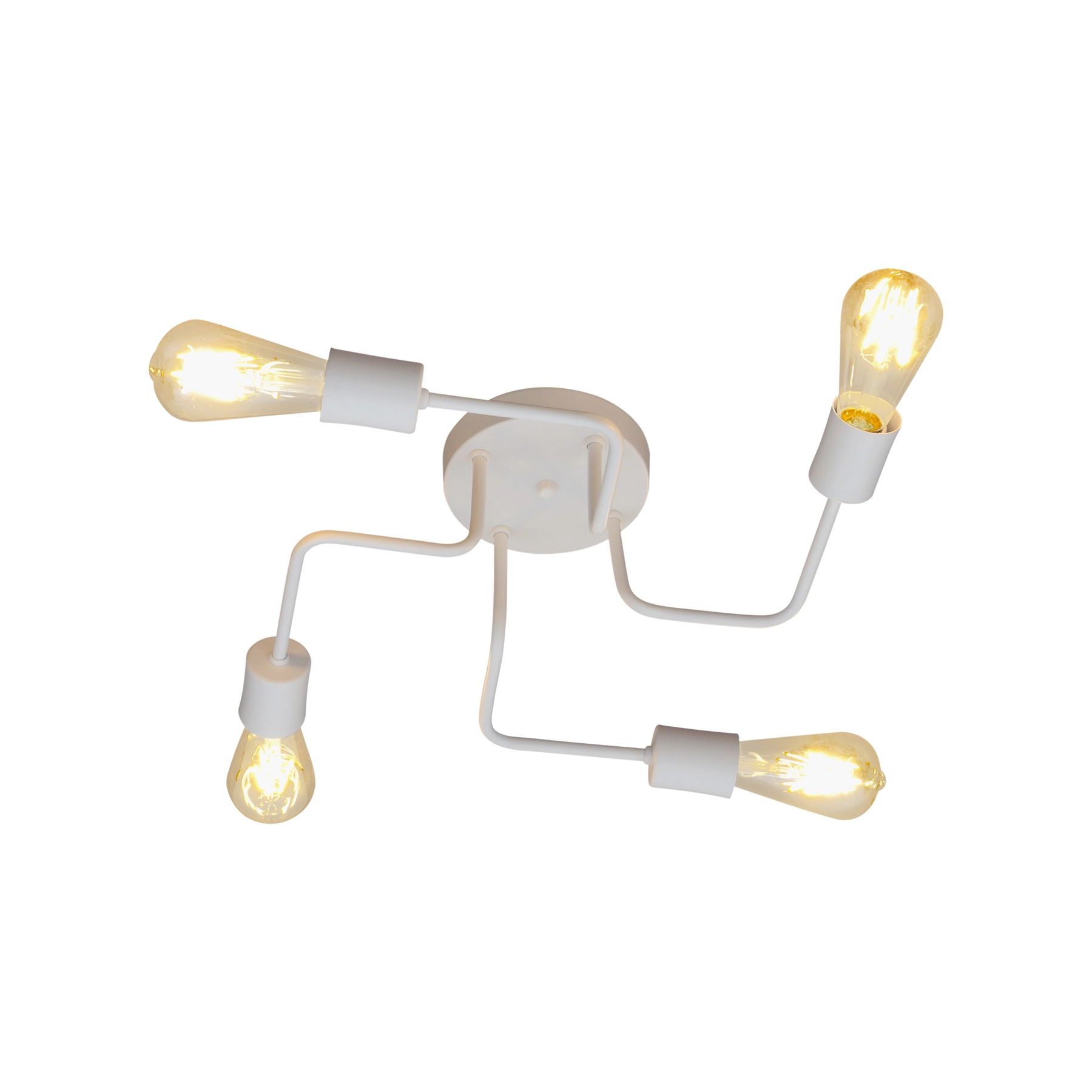 Plafon 4 Lâmpadas Branco Metal Armes Auremar