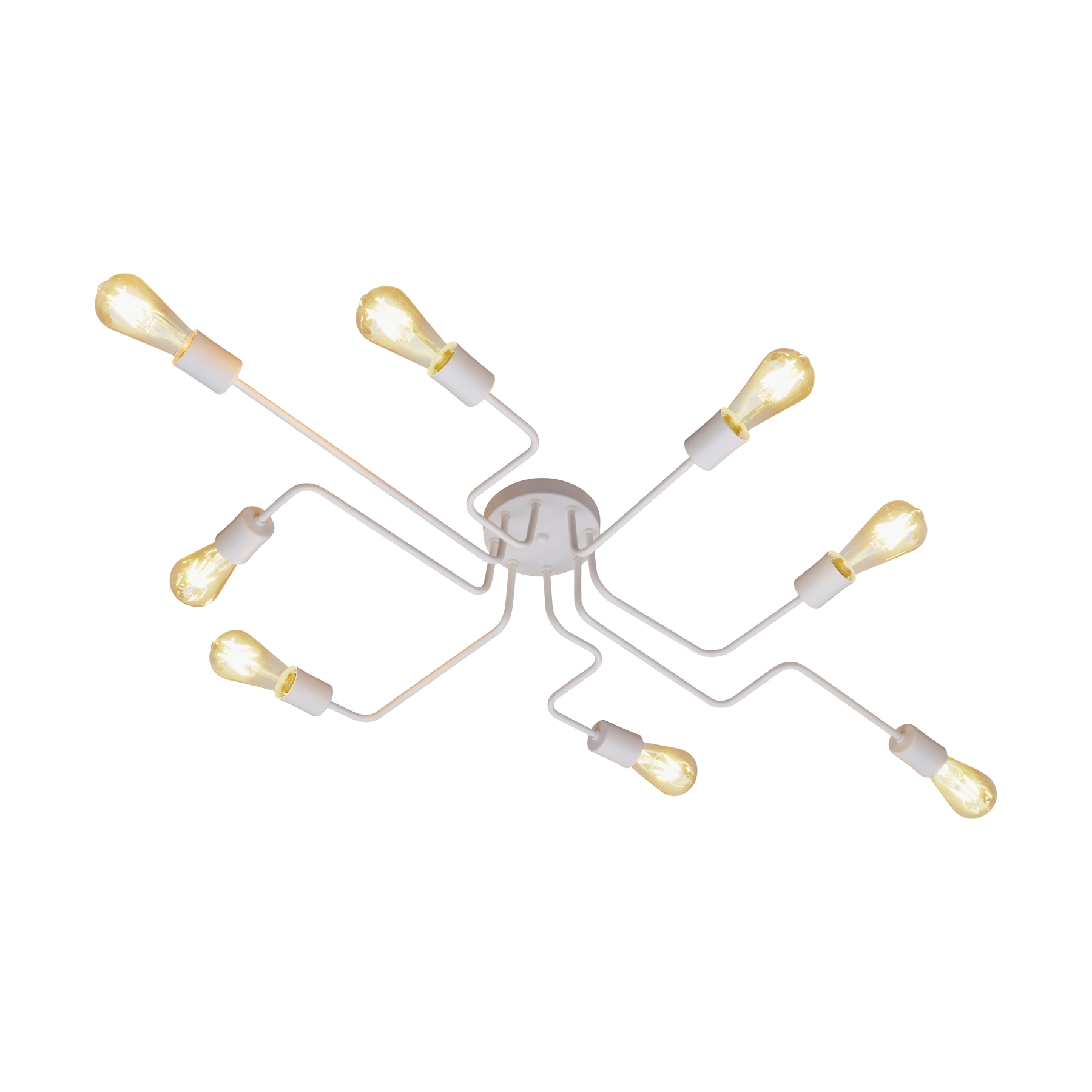Plafon 8 Lâmpadas Branco Metal Armes Auremar
