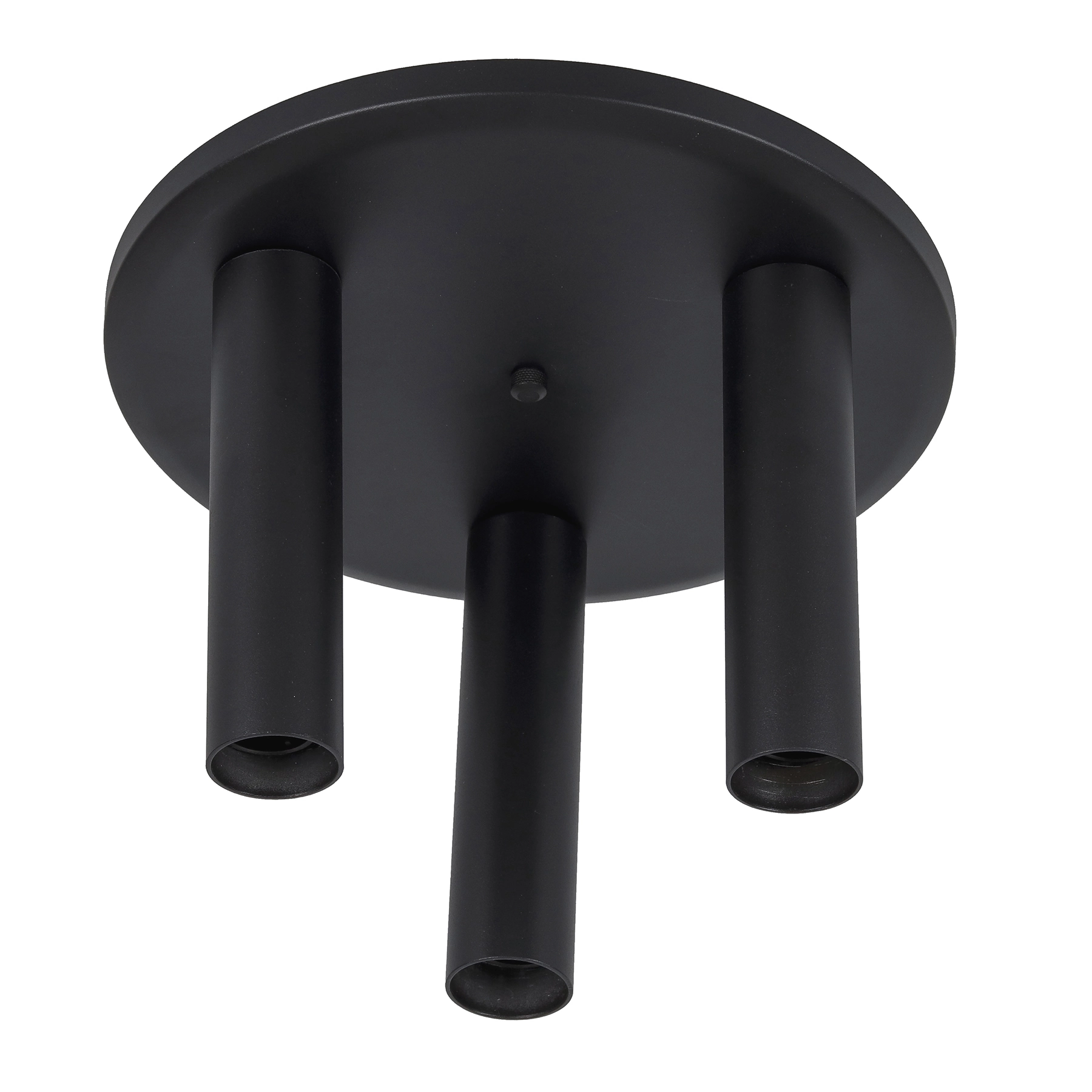Plafon 3 Lâmpadas Preto Metal Tube Auremar