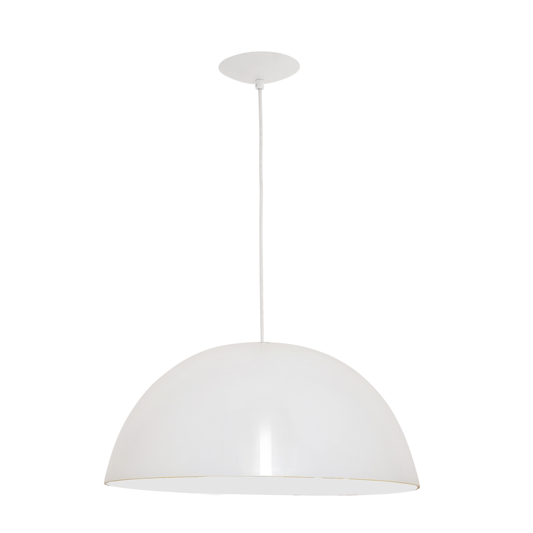 Pendente Meia Bola 1 Lâmpada Metal Branco Meia Esfera Auremar