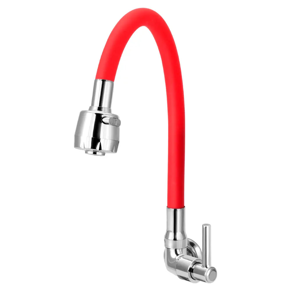 Torneira Gourmet Flexível De Cozinha Parede Vermelha 1/4 De Volta C51