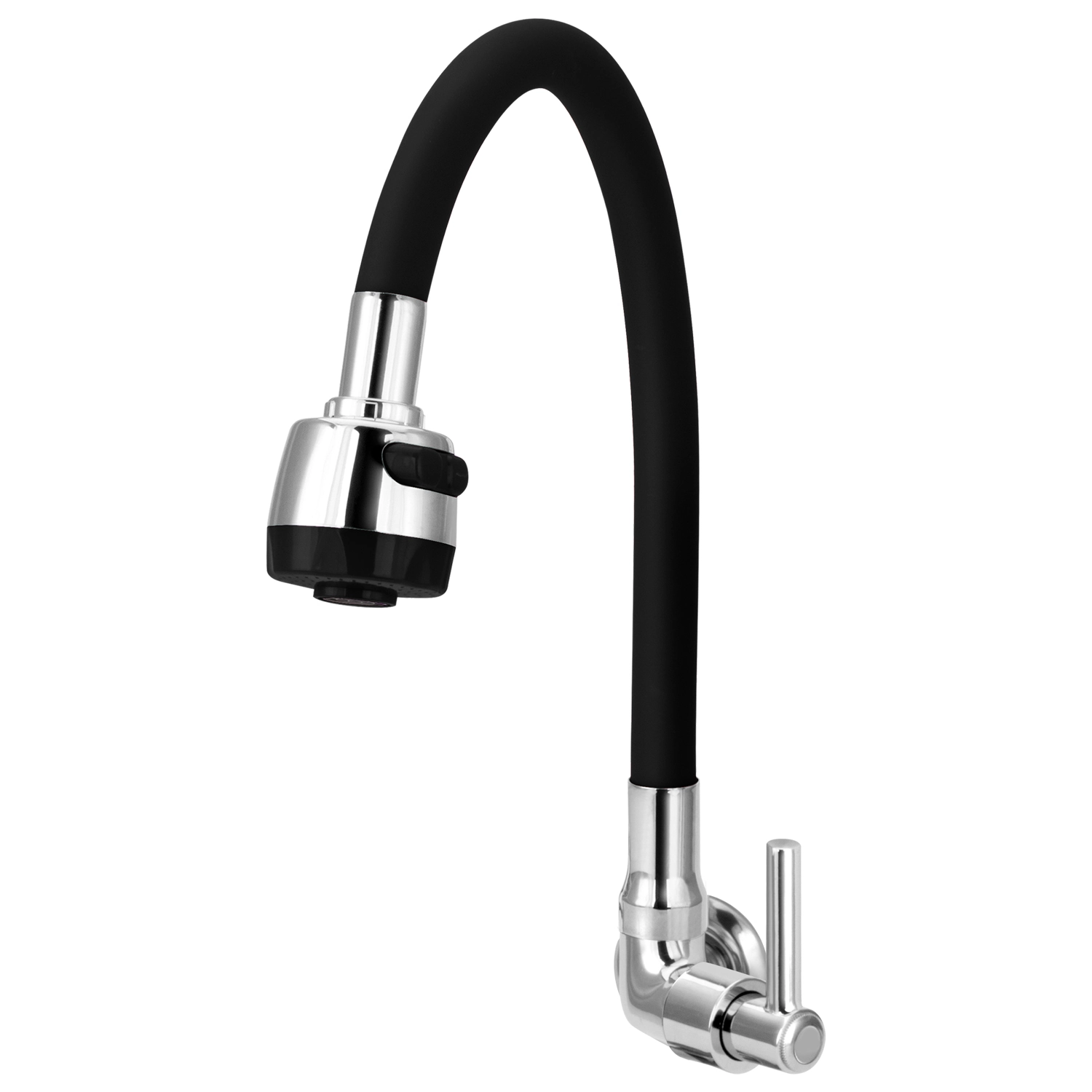 Torneira Gourmet Flexível Cozinha Parede Preta C51