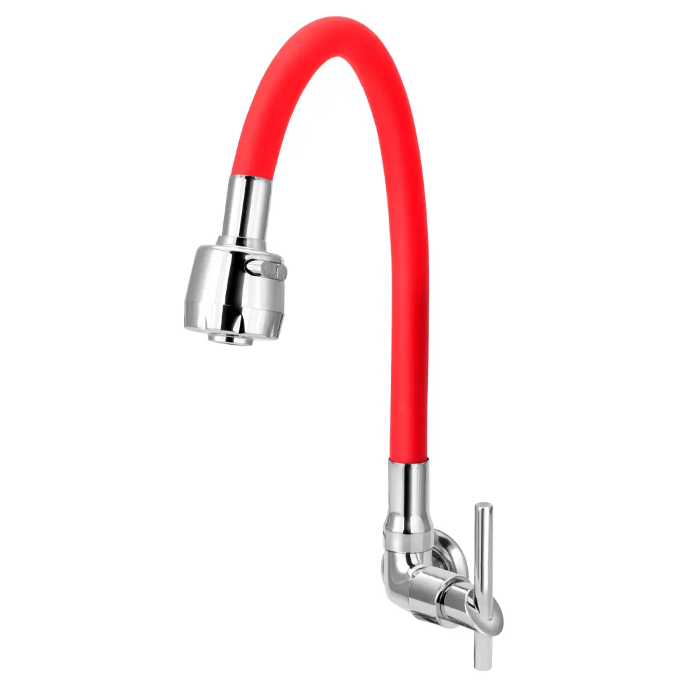 Torneira Gourmet Flexível De Cozinha Parede Vermelha 1/4 De Volta C61