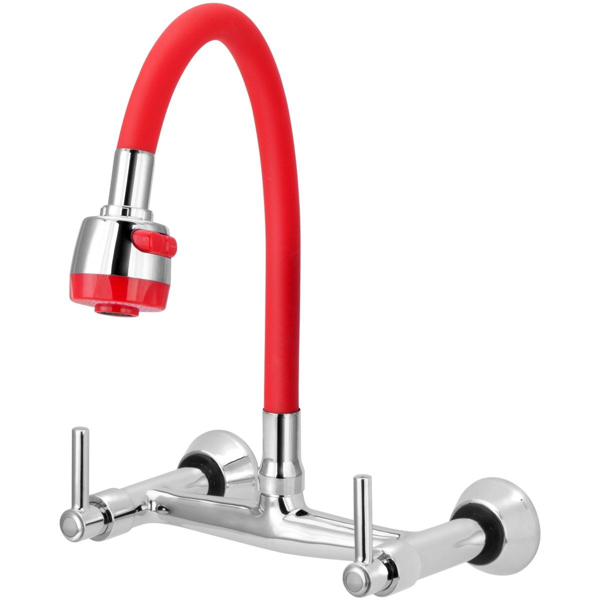 Misturador De Cozinha Flexível Vermelho Para Parede 1/4 De Volta C51
