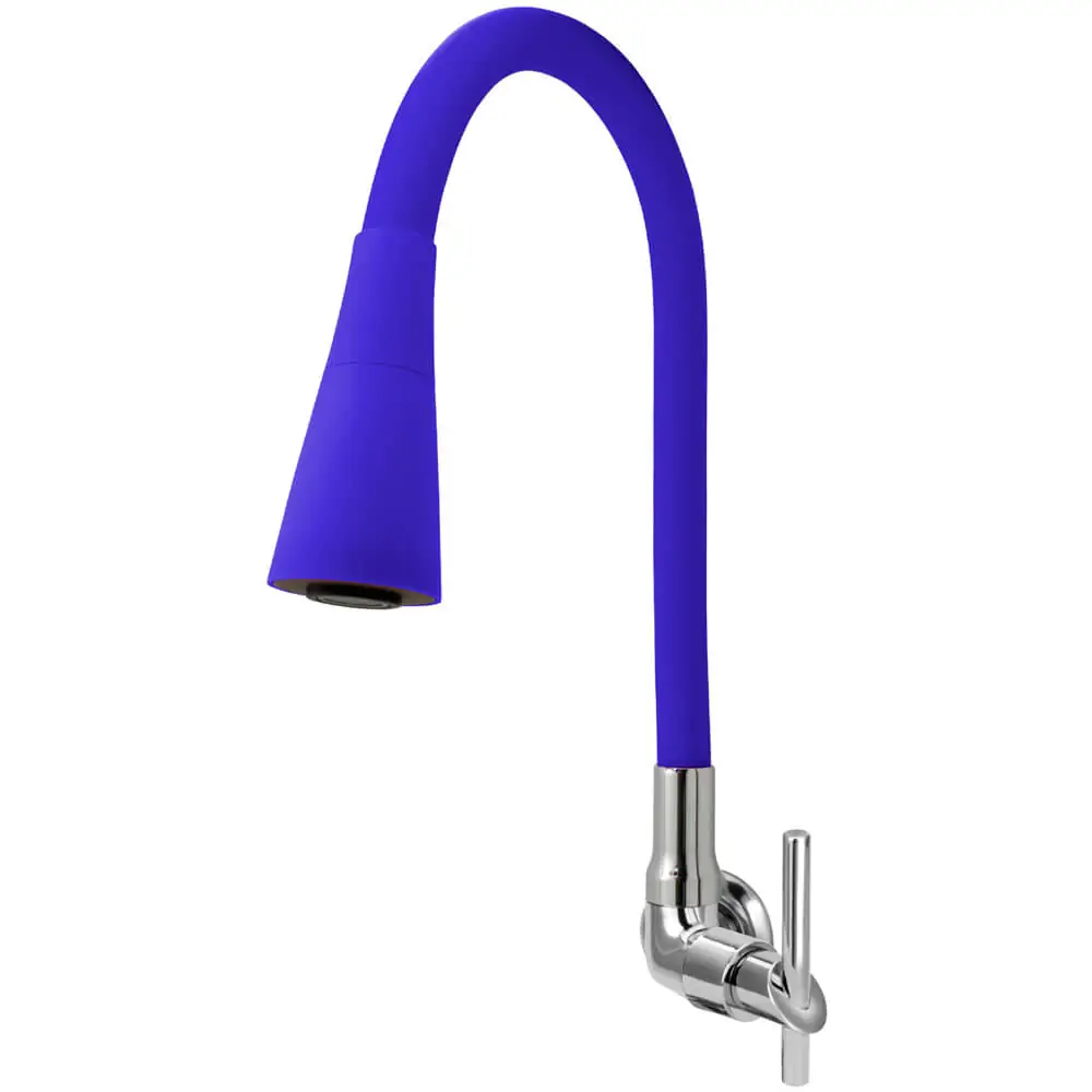 Torneira Gourmet Cozinha Flexível Cone 2 Jatos Azul Parede C61