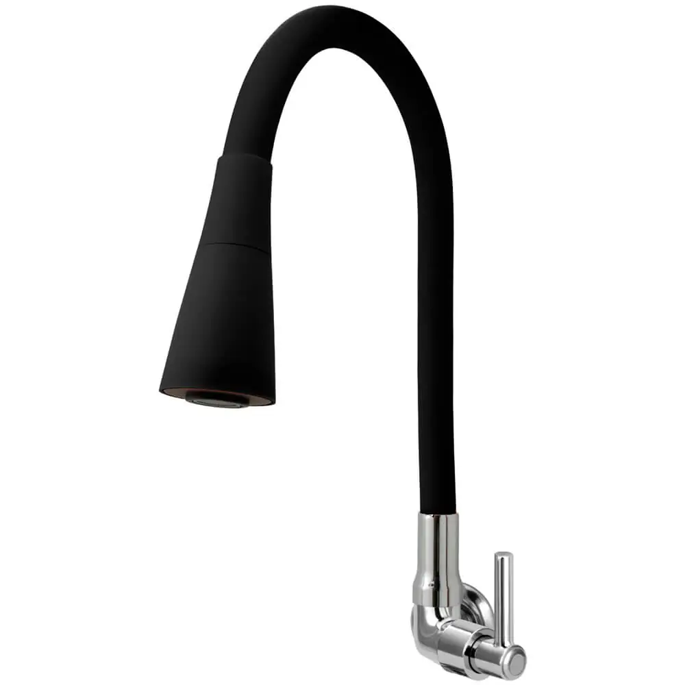 Torneira Gourmet Cozinha Flexível Cone 2 Jatos Preto Parede C51