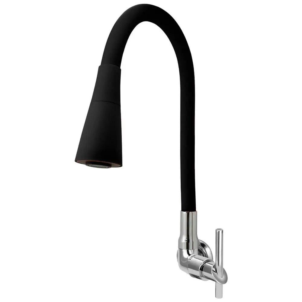Torneira Gourmet Cozinha Flexível Cone 2 Jatos Preto Parede C61