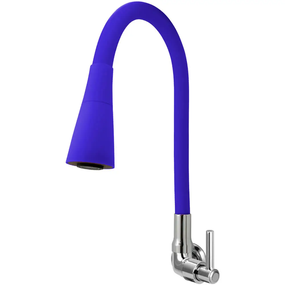 Torneira Gourmet Cozinha Flexível Cone 2 Jatos Azul Parede C51