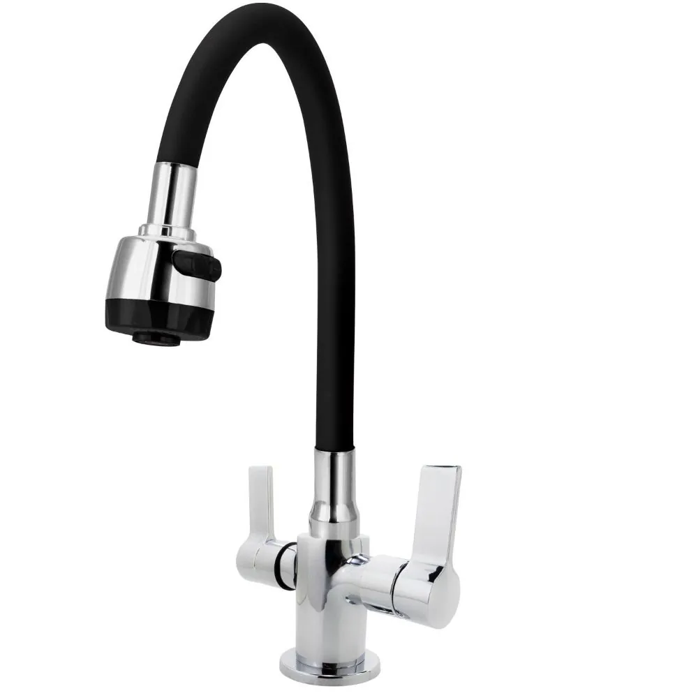 Torneira Misturador Monobloco Cozinha Gourmet Preto Mesa