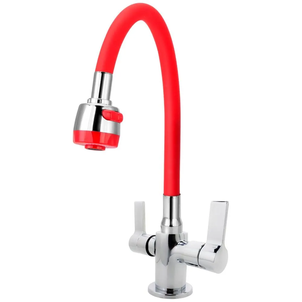 Torneira Misturador Monobloco Cozinha Gourmet Vermelho Mesa