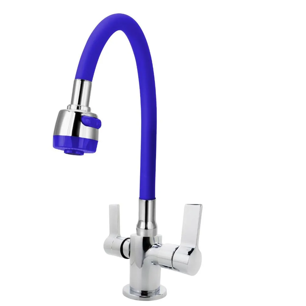 Torneira Misturador Monobloco Cozinha Gourmet Azul Mesa
