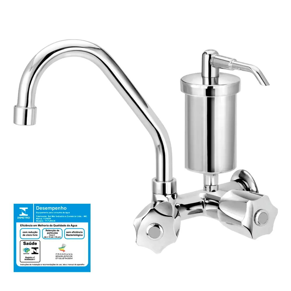 Torneira Bica Móvel Cozinha Parede Com Filtro De Metal C50
