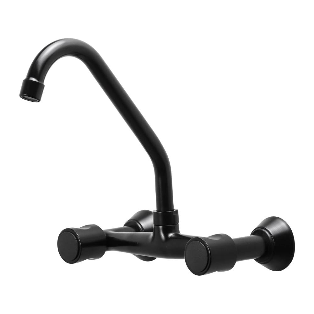 Misturador De Cozinha Preto Bica Móvel Parede Pia
