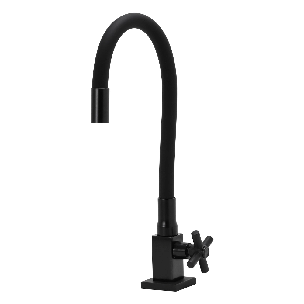 Torneira Gourmet Flexível Cozinha Quadrada Preto Luxo