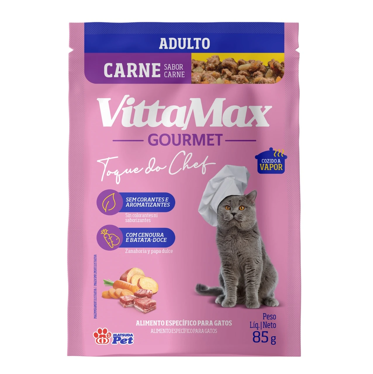 Sache Vit Gourmet P/gatos Carne 85g