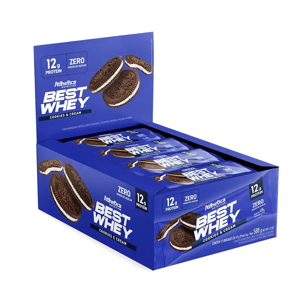 Best Whey Bar 12g Cookies & Cream Display 12 unidades de 49g