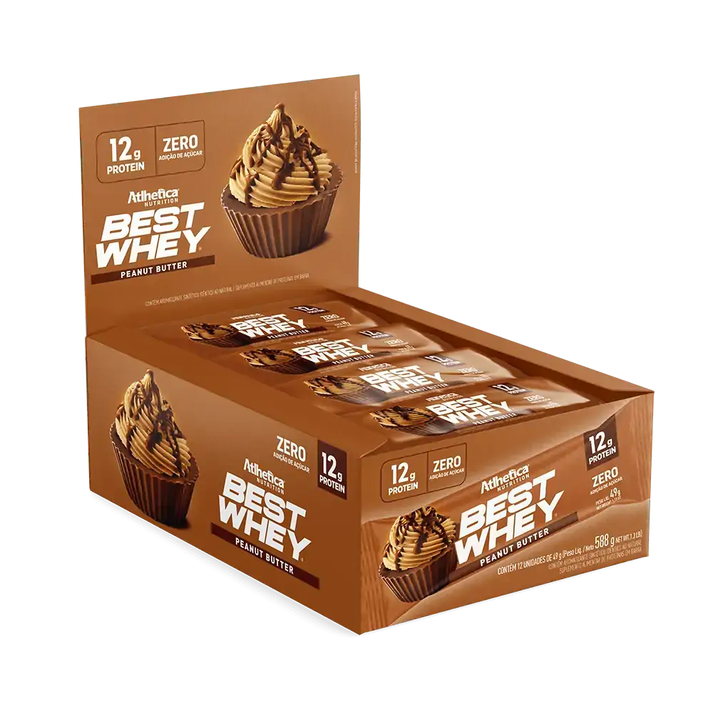 Best Whey Bar 12g Peanut Butter Display 12 unidades de 49g