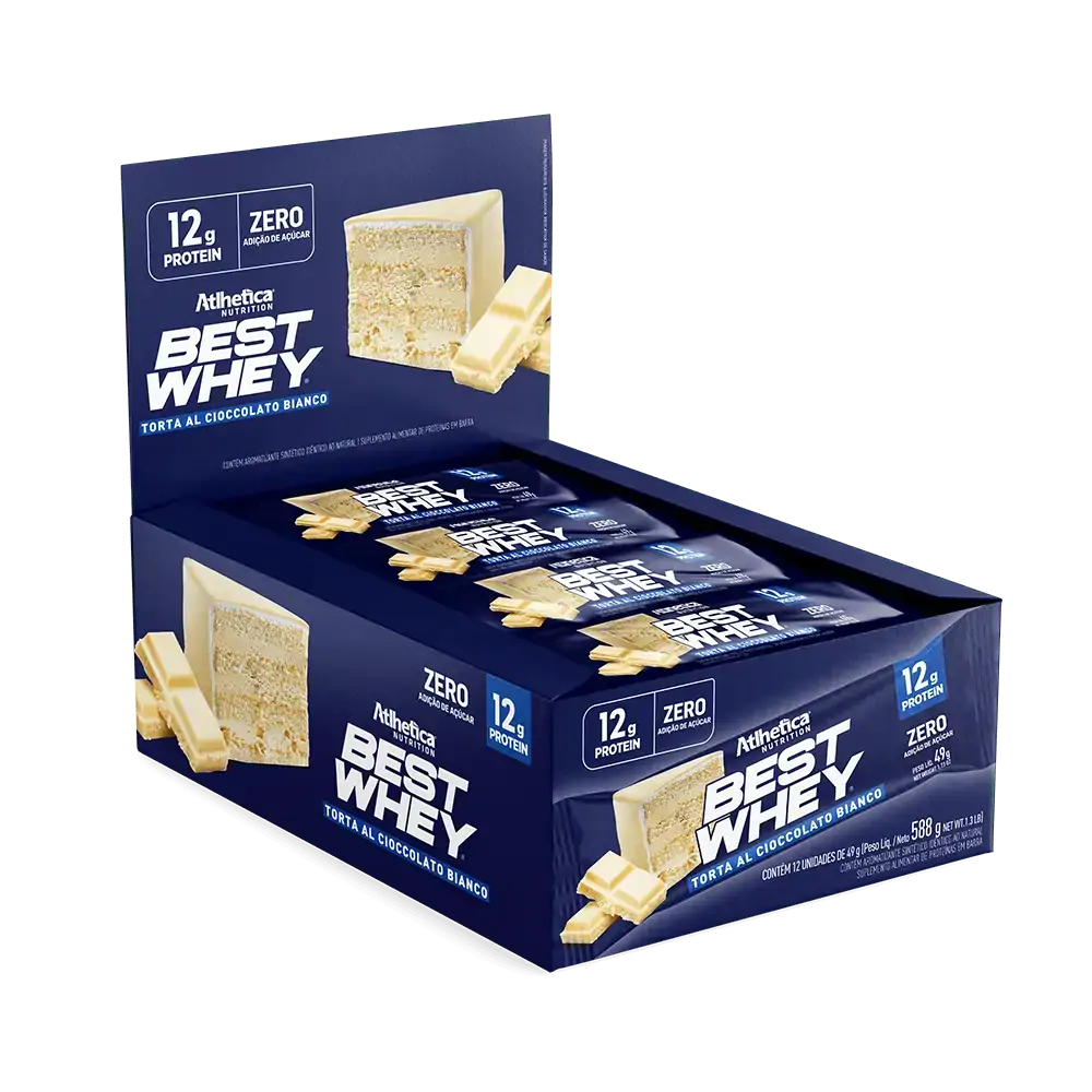Best Whey Bar 12g Torta Cioccolato Bianco Display 12 unidades de 49g