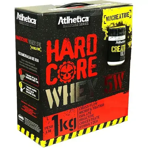 Hardcore 5 Whey Wwhey/creat Ultra De Morango 1kg Atlhetica