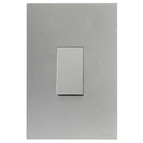 Cj Interruptor Simples Vertical 4x2 Recta Prata Satin Fosco - Brs11925-3pt