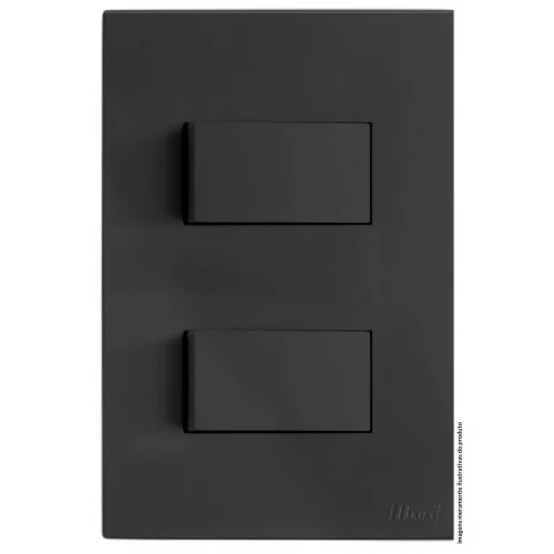 Cj Interruptor Duplo Simples 4x2 - Recta Grafite Satin - Brs12026-1gf