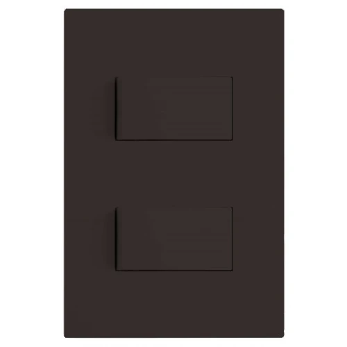 Cj Interruptor Duplo Paralelo - Recta Chocolate Satin Fosco - Brs12038-3ch