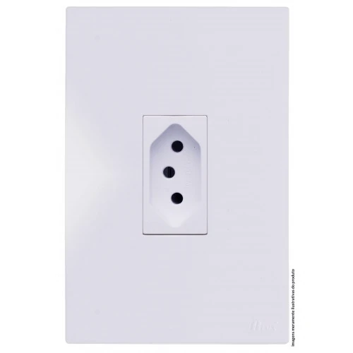 Cj Tomada 20a Vertical 4x2 - Recta Branco Satin Fosco - Brs12142-8br