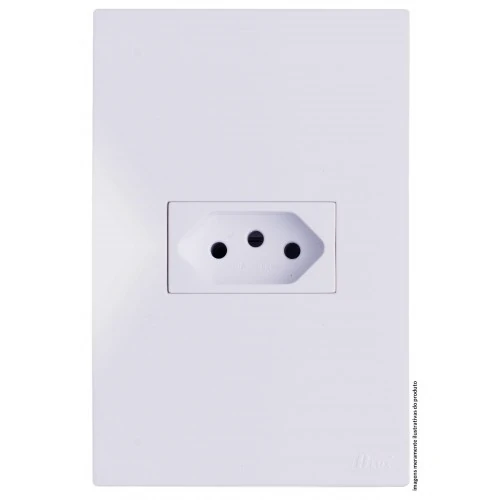 Cj Tomada 10a Horizontal 4x2 - Recta Branco Satin Fosco - Brs12151-7br