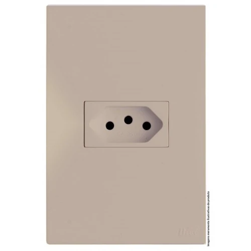 Cj Tomada 20a Horizontal 4x2 - Recta Areia Satin Fosco - Brs12167-3are