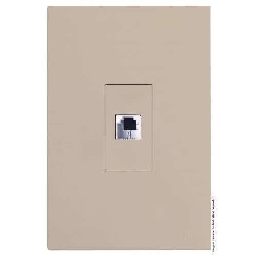 Cj Rj11 Telefone Vertical 4x2 - Recta Areia Satin Fosco -  Brs12356-0are