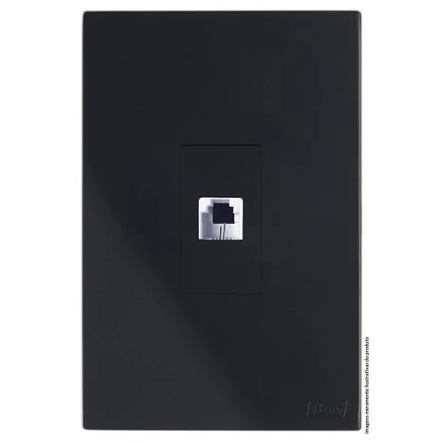 Cj Rj11 4 Fios (telefone) Vertical 4x2 - Recta Black Satin Fosco - Brs12361-7bk