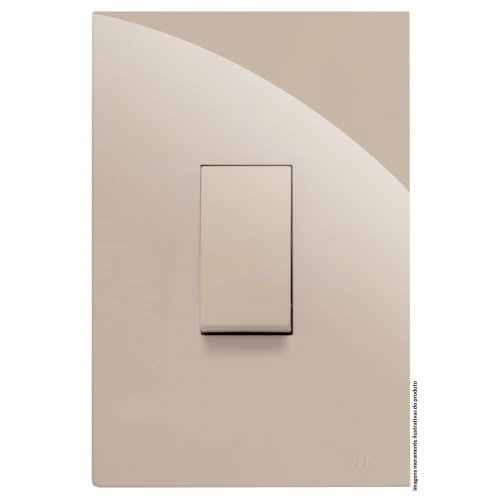 Cj Interruptor Simples Vertical 4x2 - Recta Areia Gloss - Brg10863-4ar