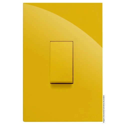 Cj Interruptor Paralelo Vertical 4x2 - Recta Mostarda Gloss - Brg10873-1mt
