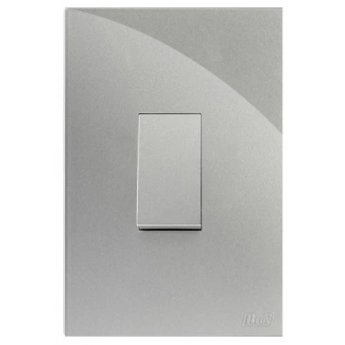 Cj Interruptor Paralelo Vertical 4x2 Recta Prata Gloss - Brg10876-6pt