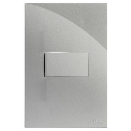 Cj Interruptor Paralelo Horizontal 4x2  Recta Prata Gloss - Brg10960-6pt