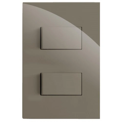 Cj Interruptor Duplo Paralelo 4x2 - Recta Fendi Gloss - Brg11018-3fen