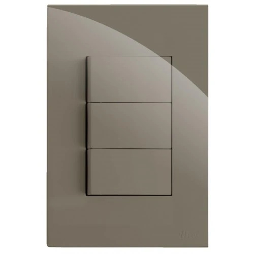 Cj Interruptor Triplo Simples 4x2 - Recta Fendi Gloss - Brg11042-6fen