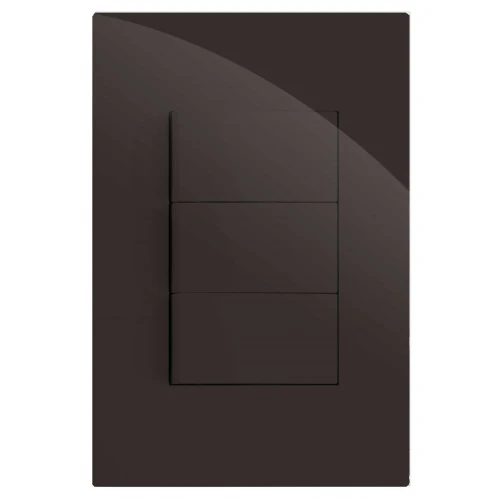 Cj Interruptor Triplo 1 Simples + 2 Paralelo - Recta Chocolate Gloss Brg11076-0ch
