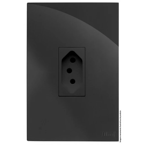 Cj Tomada 10a Vertical 4x2 - Recta Grafite Gloss - Brg11145-7gf