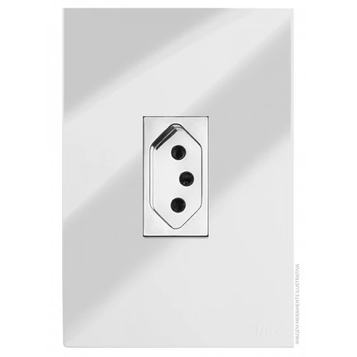 Cj Tomada 20a Vertical 4x2 Recta Cromo Prata Gloss - Brg11165-1cbp