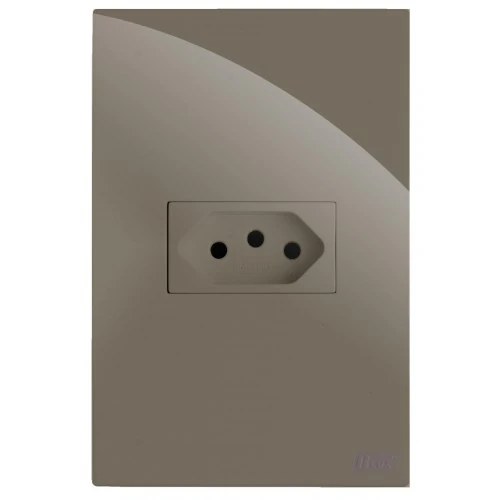 Cj Tomada 10a Horizontal 4x2 - Recta Fendi Gloss - Brg11174-0fen