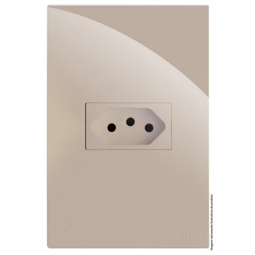 Cj Tomada 10a Horizontal 4x2 - Recta Areia Gloss - Brg11175-9are