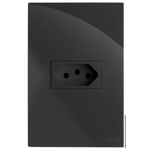 Cj Tomada 20a Horizontal 4x2 - Recta Grafite Gloss - Brg11181-3gf