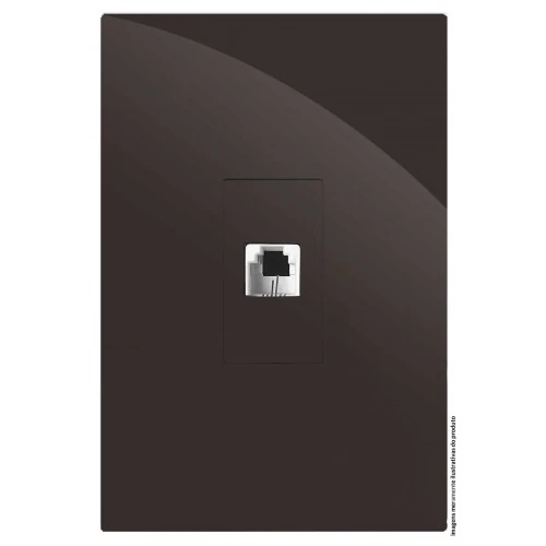 Cj Rj45 Cat6 Vertical - Recta Chocolate Gloss  Brg11472-3ch