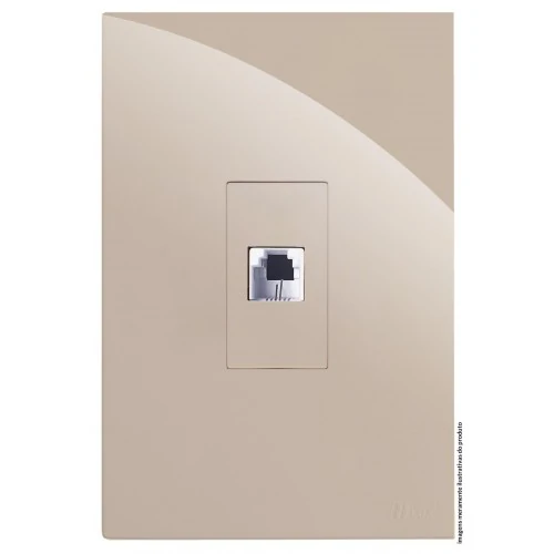 Cj Rj45 Cat6 Internet Vertical 4x2 - Recta Areia Gloss -  Brg11475-1are