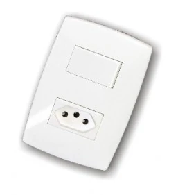 Cj Interruptor Simples + Tomada 10a Blux Home Branca - 10464-7