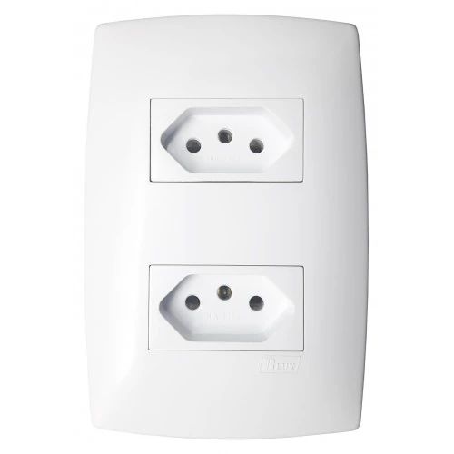 Cj Tomada Dupla 10a - Blux Home Branca - Bhm10458-2br