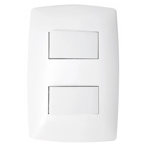 Cj Interruptor Duplo Simples 4x2 - Blux Home Branca - Bh10485-1br